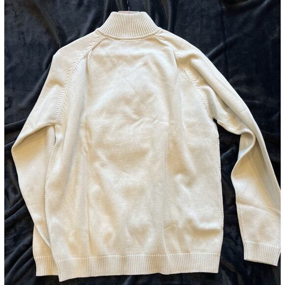 Claiborne Mens Fisherman Diamond Knit Cardigan Sweater Size L Preppy Coastal - Picture 15 of 16